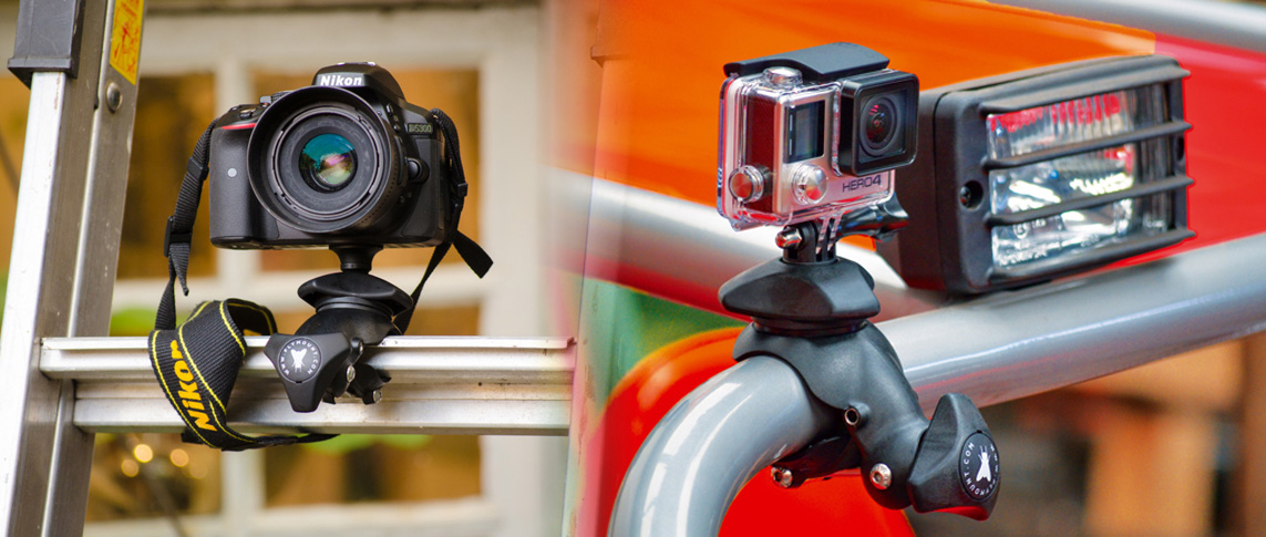 Nikon DSLR on Flymount GoPro 4 on roll bar