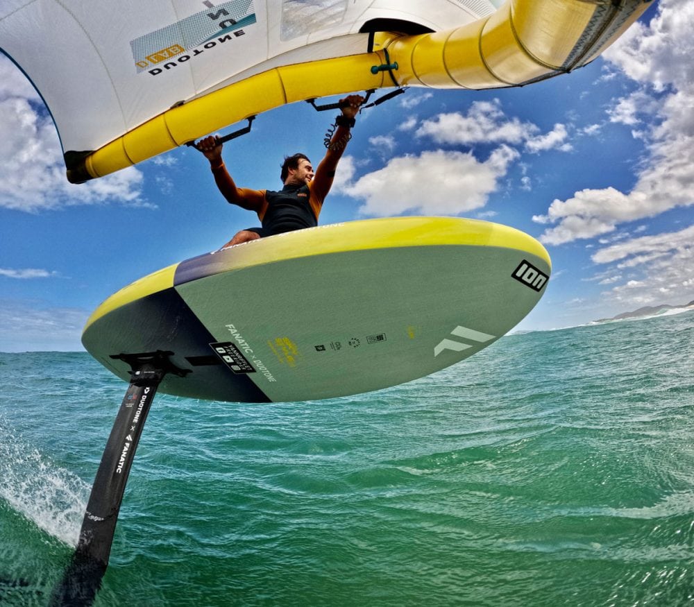 Wing foiling with Yan Rifflet using a Flymount Aero-130 with a GoPro