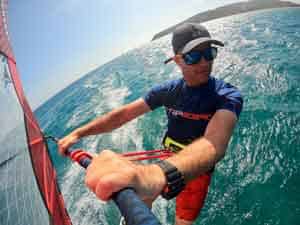 Simon Winkley windsurfing