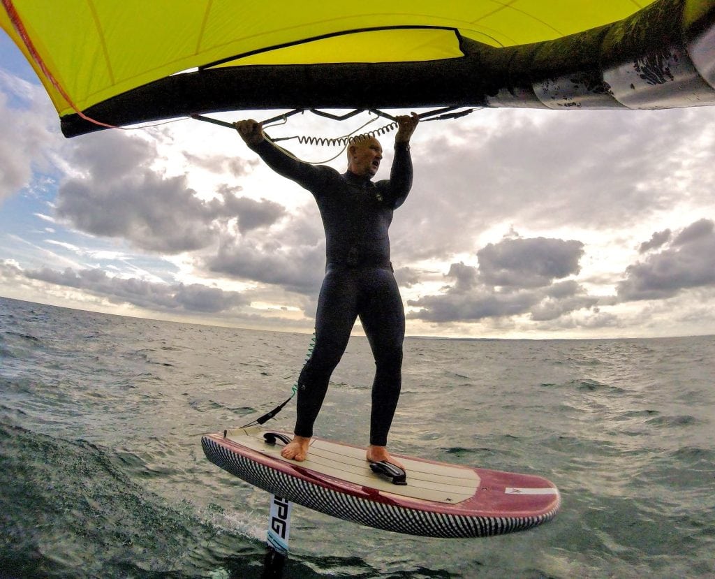 Wing foiling with teh Flymount Aero 130 on the south coast, UK