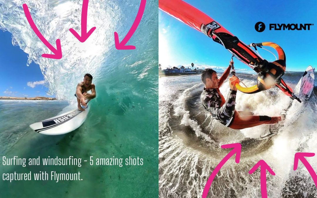 Surfing and windsurfing – 5 amazing shots captured with Flymount.